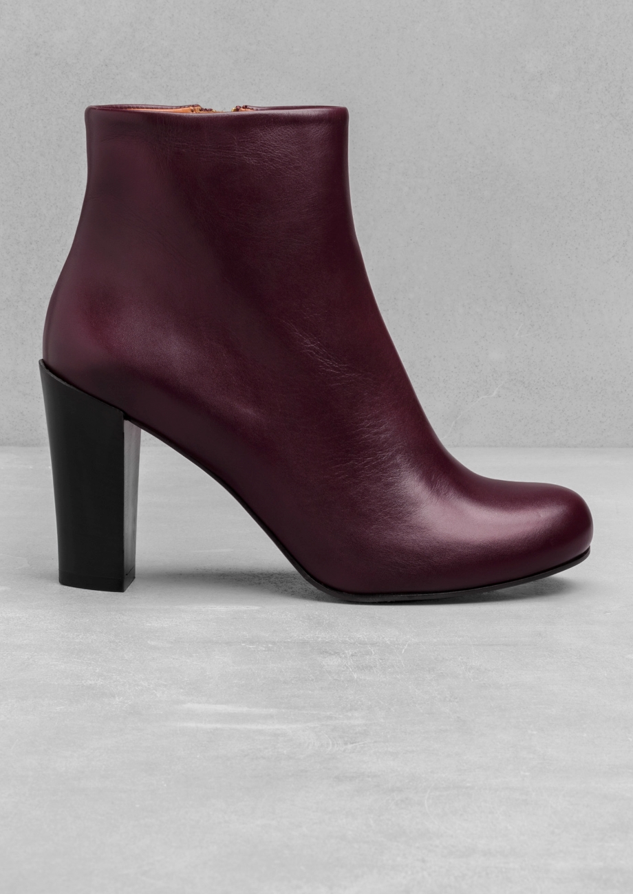 wine colored booties