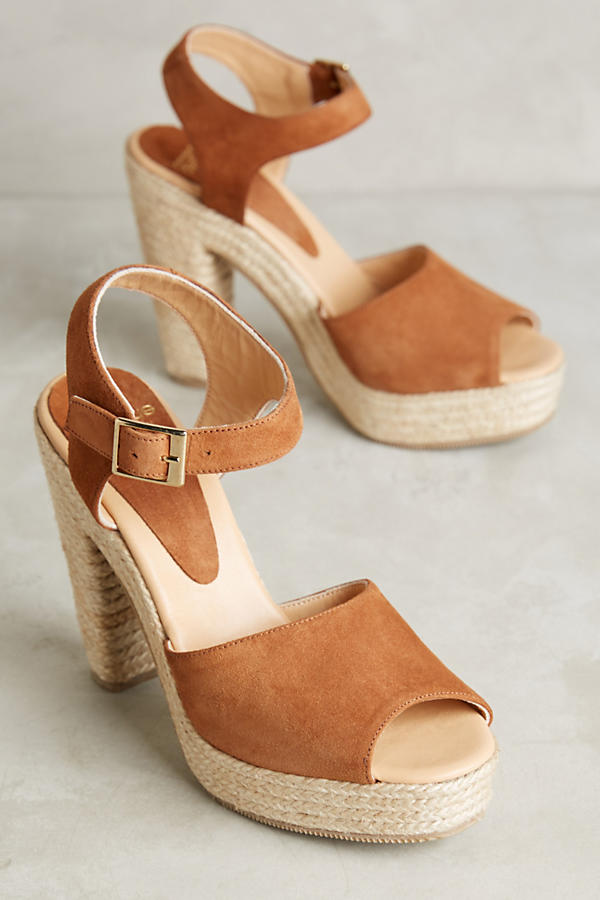 brown suede espadrille