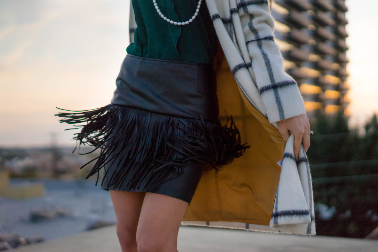 nordstrom fringe leather skirt