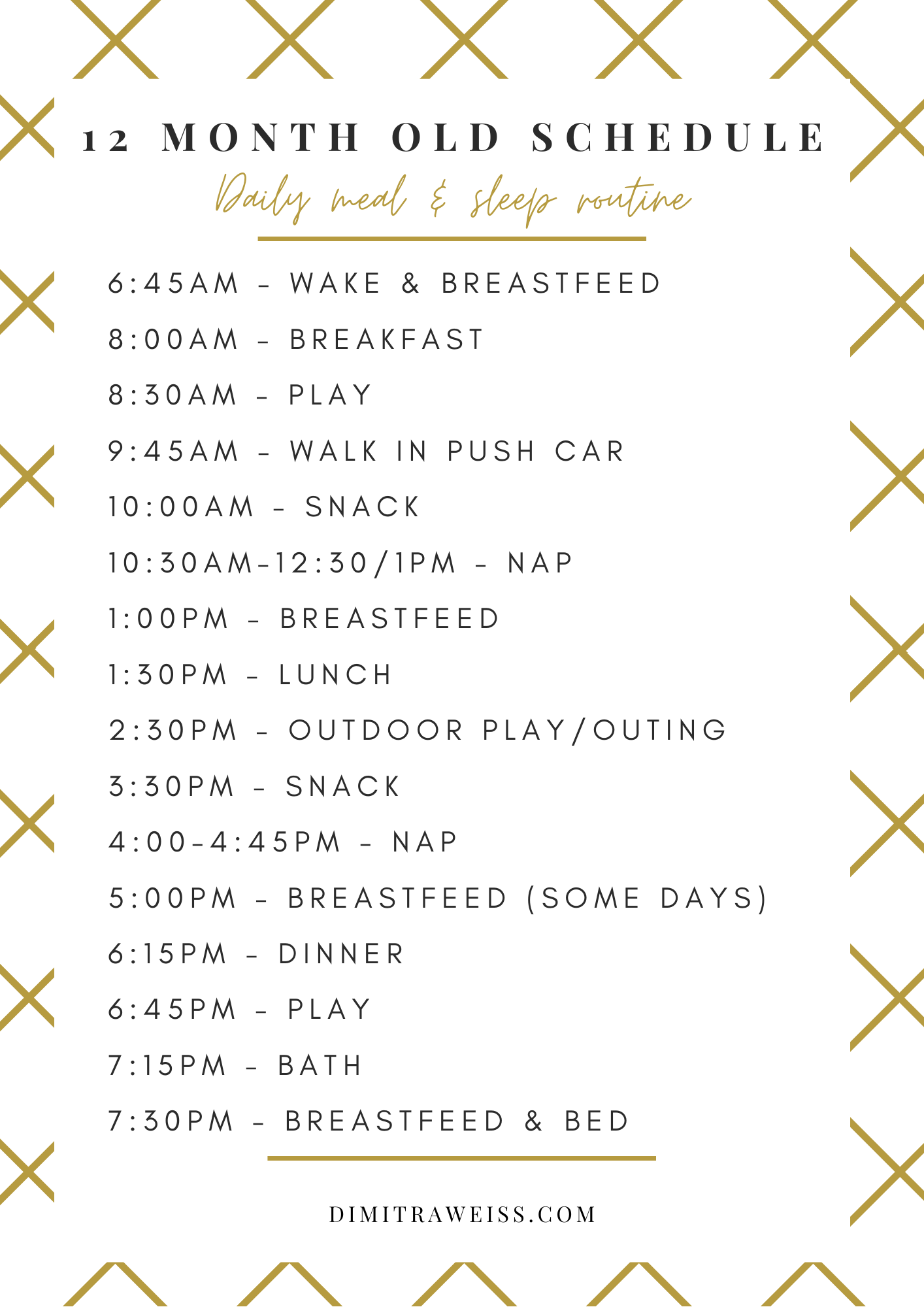 12 Month Old Schedule Toddler Feeding Sleep Routine Dimitra Weiss