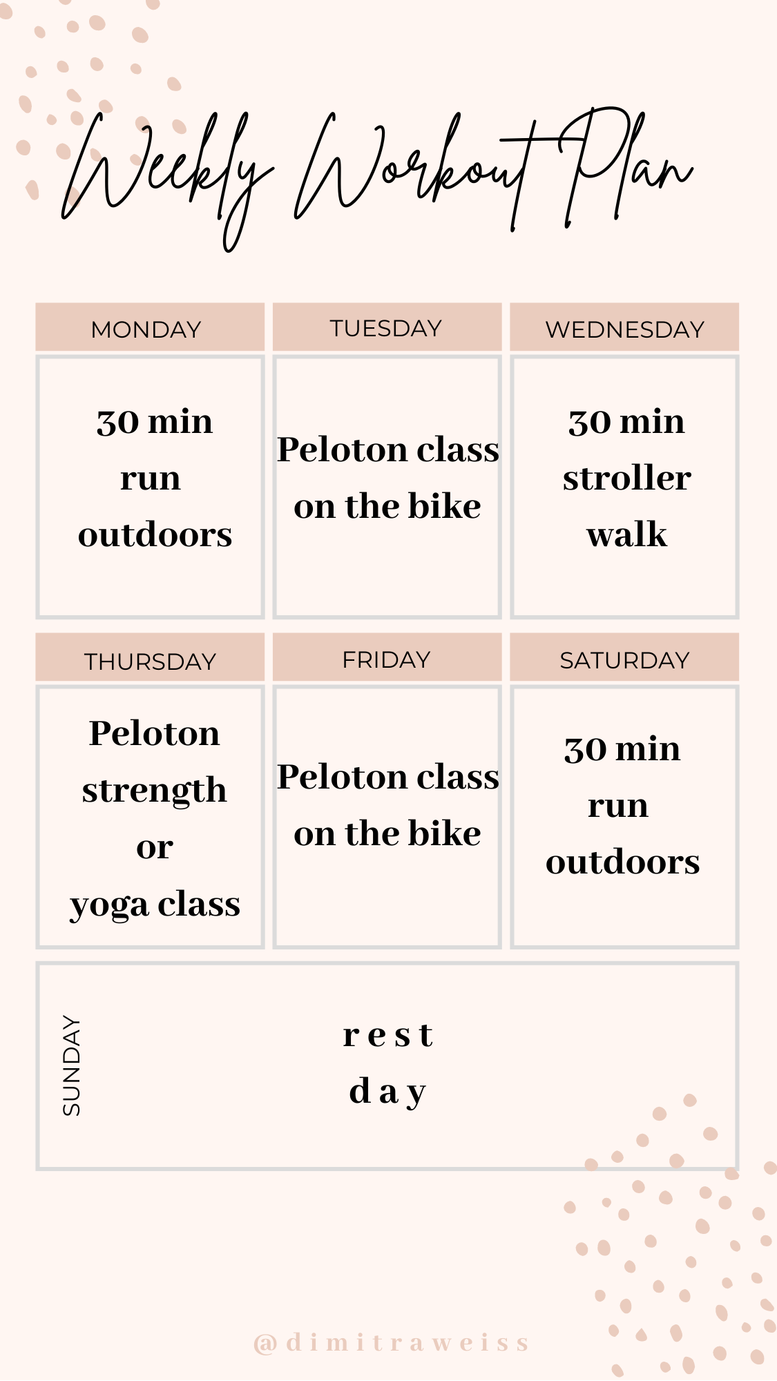 at home workout weekly schedule workout plan peloton